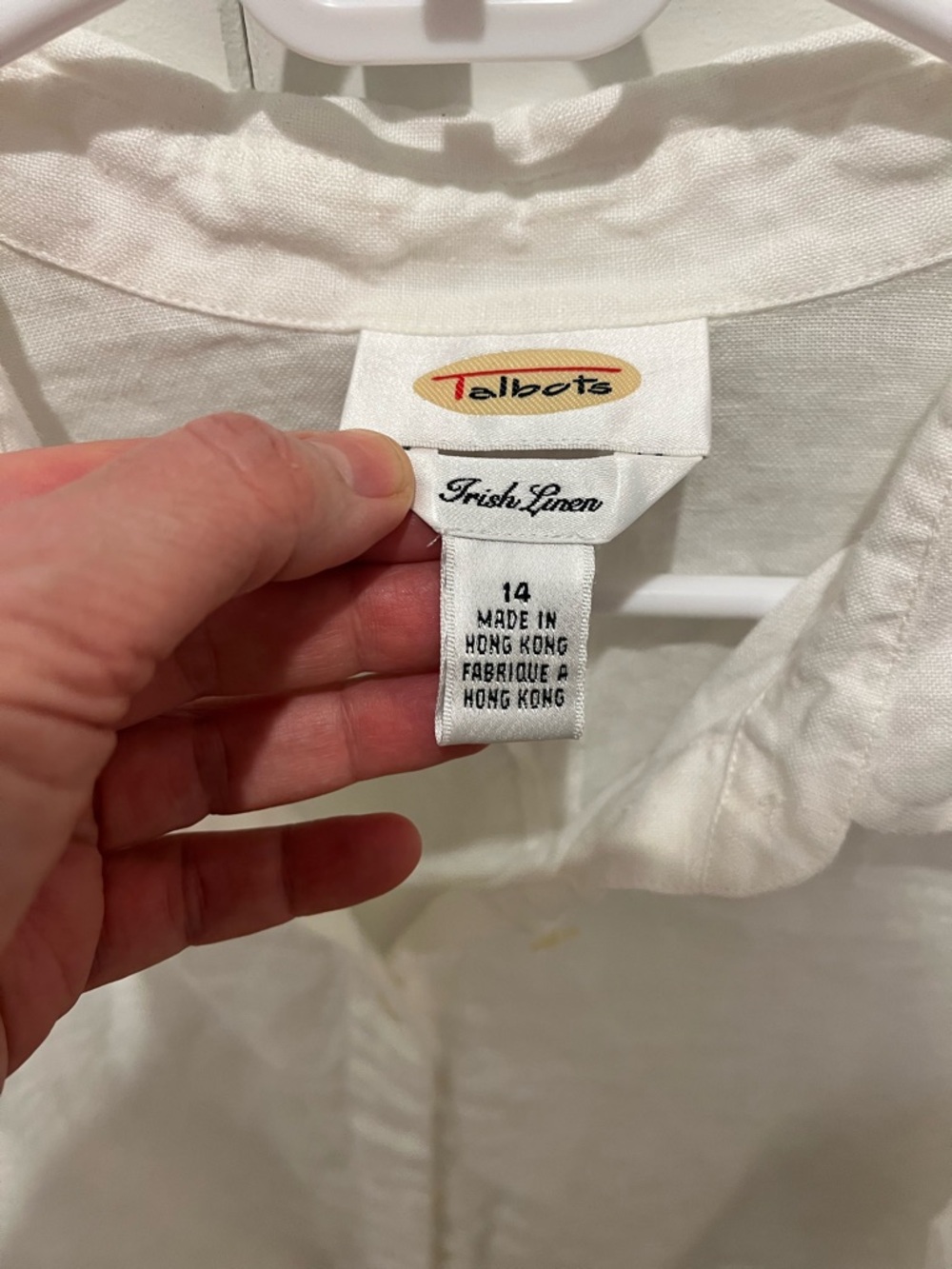 Talbots White Irish Linen Shirt 100% linen gently worn - Picture 4 of 11